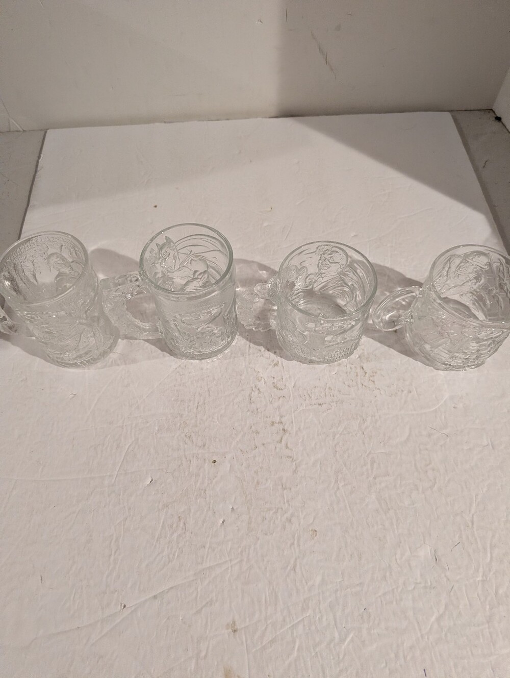 McDonald's 1995 Batman Forever Glass Mugs Set Of 4